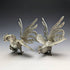 British Vintage Pewter Chicken Figurine Pair